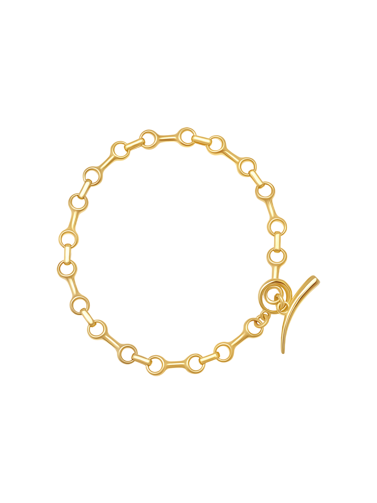 Fine double beam chain bracelet with tusk clasp